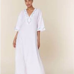 The Kepez Kaftan Dress - Linen - White